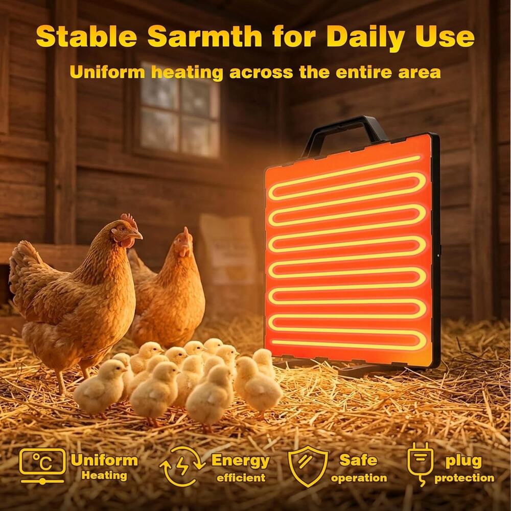 Chicken Coop Heater for Winter, Safe 140W Radiant Heat Panel with ETL Certificat - Picture 2 of 5